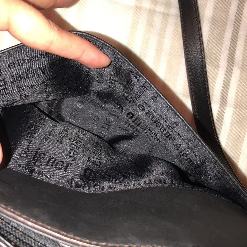 Etienne Aigner Genuine Leather Black Hobo Bag